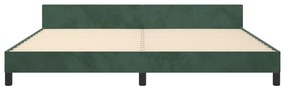 Estrutura de cama sem colchão 200x200 cm veludo verde-escuro