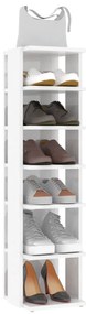 Armários para sapatos 2 pcs 27,5x27x102 cm branco brilhante