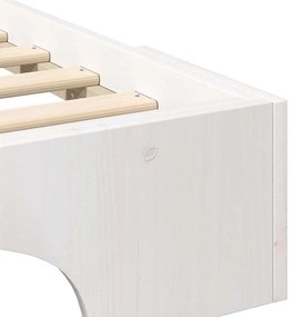 Estrutura de cama de chão com armazenamento Branco 160 x 220 cm