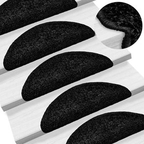 Tapetes de escada 30 pcs 56x17x3 cm preto