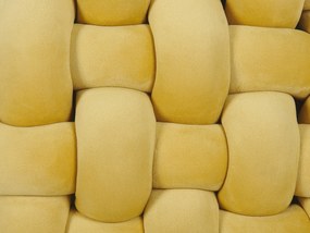Almofada decorativa com nós amarela 30 x 30 cm SIRALI Beliani