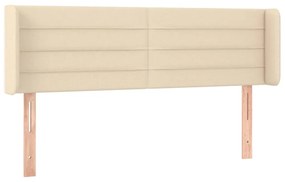 Cabeceira de cama c/ luzes LED tecido 147x16x78/88 cm cor creme