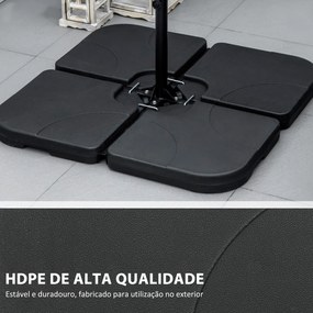 Conjunto de Pesos para Base de Chapéu de Sol de 4 Peças Base para Chap