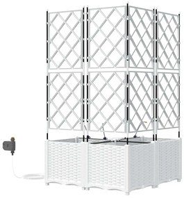 Jardineiras de Jardim 1 pc Branco 80 x 80 x 142 cm Plástico