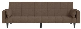 Sofá-cama 2 lugares c/ duas almofadas tecido cinza-acastanhado