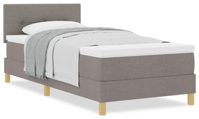 Cama Box Spring com Colchão Taupe 80x200 cm Tecido