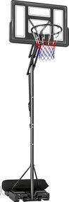 SPORTNOW Tabela de Basquetebol para Exterior com Rodas, Altura Ajustável (2,35-3,05 m), Base Preenchível e Bolsa de Peso, Cor Preto | Aosom Portugal