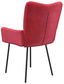 Cadeiras de jantar 2 pcs veludo vermelho tinto