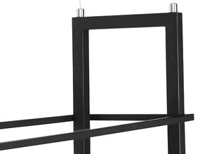 LED Candeeiro de suspensão inteligente preto com madeira e prateleira 4 luzes incl. Wifi A60 - Cage Rack Industrial