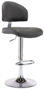 vidaXL Banco de bar couro artificial cinzento