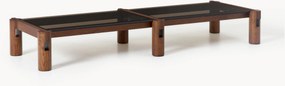 Mesa de centro em madeira de carvalho com tampo de vidro Rory, L 206 cm