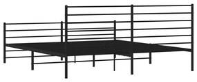 Estrutura de cama com cabeceira e pés 180x200 cm metal preto