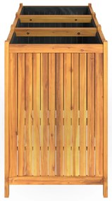 Vaso/floreira de jardim com forro 150x50x75 cm acácia maciça