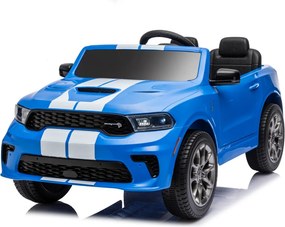 Carro elétrico para Crianças 2 a 5 anos, 12V Dodge Durango Rodas de espuma EVA, assento Couro ecológico e Comando Azul