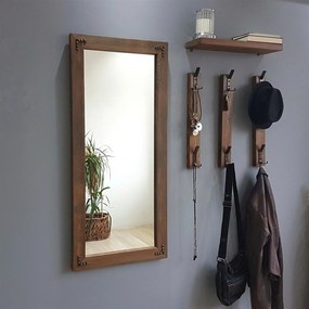 Hall Stand V109 – Walnut – Prateleira: 50x15 cm, Espelho: 50x110 cm, G