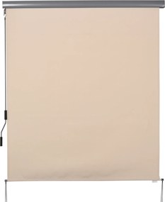 Toldo exterior enrolável de 2,5 x 1,6 m com manivela, em alumínio e poliéster de 280 g/m² com proteção UV50+, cor creme
