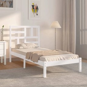Estrutura cama pequena solteiro 75x190 cm madeira maciço branco