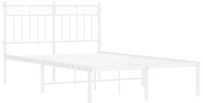 Estrutura de cama com cabeceira 120x200 cm metal branco