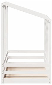 Cama infantil com telhado 80x160 cm pinho maciço branco