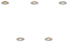 Conjunto de 5 focos de chão modernos em alumínio incluindo LED IP67 - Linsey Moderno