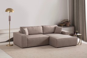 Sofá-Cama de Canto Pırlo – Castanho – 260x78x170 cm