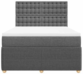 Cama com molas/colchão 140x200 cm tecido cinzento-escuro