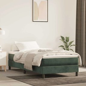 vidaXL Colchão de molas ensacadas 80x220x20 cm veludo verde-escuro