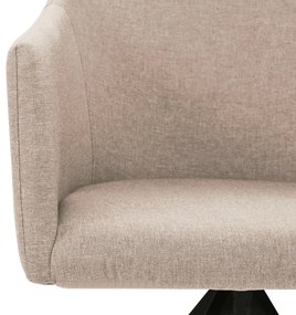Cadeiras de jantar giratórias 2 pcs tecido cinzento-acastanhado