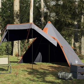 vidaXL Tenda de campismo tipi para 5 pessoas impermeável cinzento