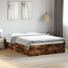 Estrutura cama 120x190 cm derivados de madeira carvalho fumado
