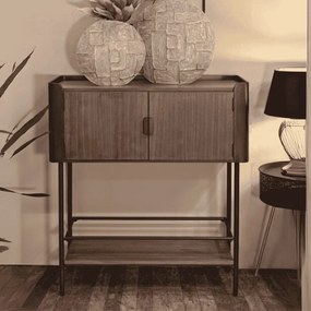 ARMÁRIO TORONTO 100X42X110 CM CINZENTO E CASTANHO