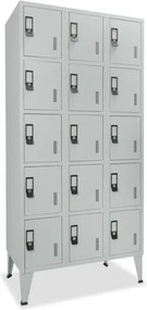 Cacifos Metálicos Triplo Cinza 15 Cacifos 1900x900x500mm Standard