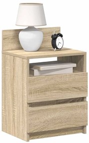 Mesa de cabeceira com 2 gavetas 40x33x60 cm carvalho sonoma