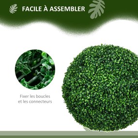 Conjunto de 2 bolas artificiais de buxo com 50 cm (VASOS NÃO INCLUIDOS), para decoração de interiores ou exteriores, na cor verde