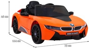 Carro elétrico para Crianças 12V BMW I8 LIFT Rodas de EVA, Assento de couro Laranja