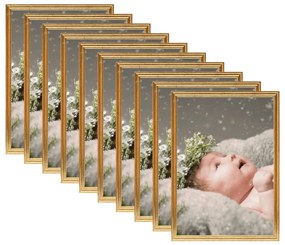 vidaXL Molduras para mesa 10 pcs 15x21 cm MDF dourado