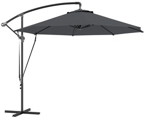 Chapéu de Sol Excêntrico Ø 290 cm Chapéu de Sol de Jardim com Base Cru