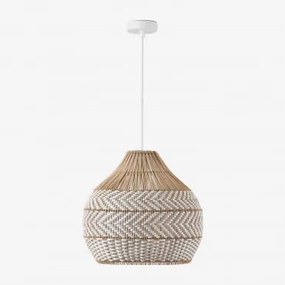 Lâmpada De Teto Suspensa Para Exterior Em Rattan Trançado Llaury Branco & Ø40 Cm - ?40 Cm Llaury - Sklum