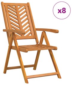 vidaXL Cadeira Reclinável 8 pcs Castanho 57 x 71 x 90cm madeira