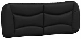 Estrutura cama c/ cabeceira couro artif. 140x190cm preto/branco