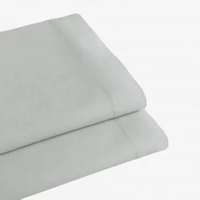 Sábana De Cima Em Algodão Percal De 180 Fios Para Cama De 90 Cm Agassi Cinza Névoa & Cama 90cm (160 X 280 Cm) - Sklum