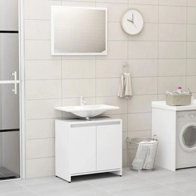 802651 vidaXL Conjunto de móveis de casa de banho contraplacado branco