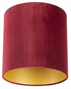 Abajur de veludo vermelho 25/25/25 com interior dourado