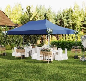 Tenda jardim, festas, eventos de 600 x 300 cm com 6 paredes laterais removíveis, com 6 pesos com bolsa de transporte Azul