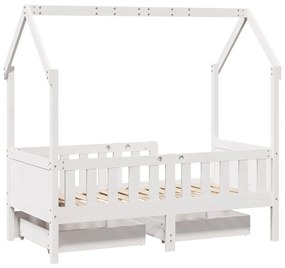 Estrutura de cama infantil c/ gavetas 80x170 cm pinho maciço