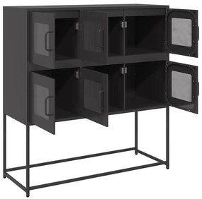 Aparador 100,5x39x107 cm aço laminado a frio preto