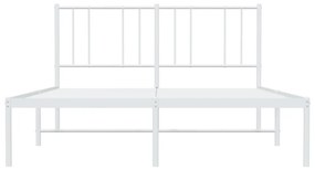 Estrutura de cama com cabeceira 160x200 cm metal branco