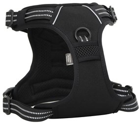 Peitoral para cães com faixas refletoras ajustável M preto