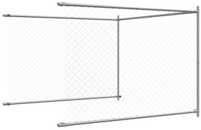 Jaula para cão com porta 4x2x1,5 m aço galvanizado cinzento