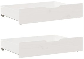 Gavetas para cama 2 pcs 80x55x17 cm pinho maciço branco